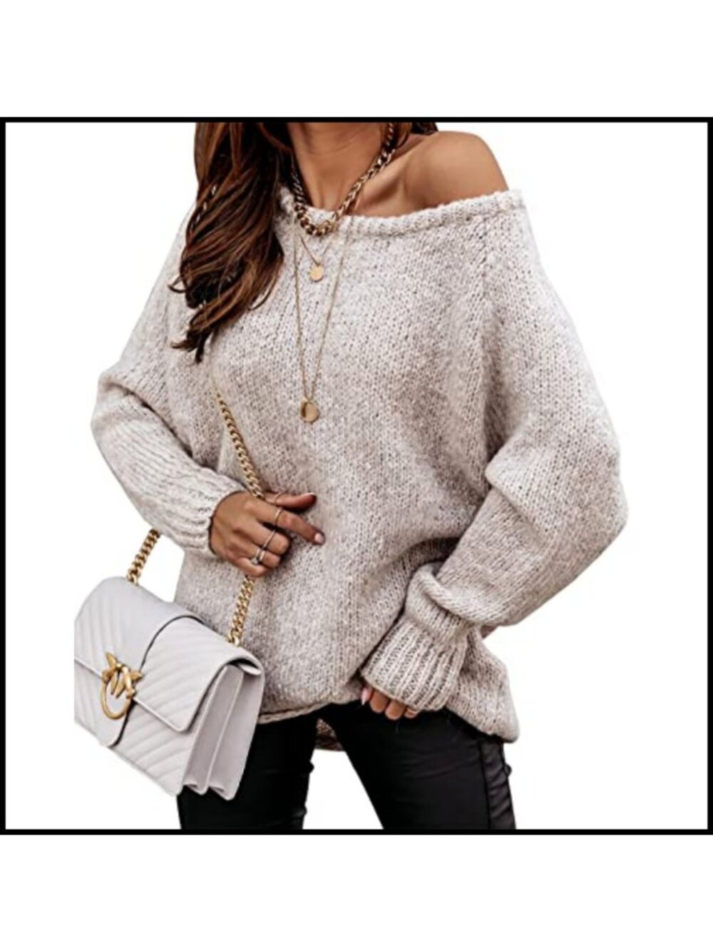 Oversized Ribbed Knit Pullover Sweater Drop Shoulder Crew Neck Long Sleeve